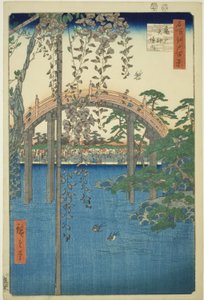 P Resin cts of Kameido Tenjin Shline (Kameido Tenjin precincts), från serien "Ridge dre d fa net s Views of Edo (One Hundred Famous Views of Edo)" av Utagawa Hiroshige