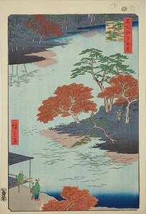 Precints av Akiba Shrine, Ukeji (Ukeji Akiba no keidai), nr 91 från serien "Hundra berömda vyer av Edo (Meisho Edo hyakkei)" av Utagawa Hiroshige