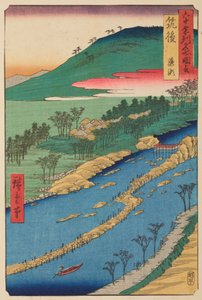 Chikugo-provinsen - Chikugo Yana-se, ur serien: Vyer över berömda platser i mer än sextio provinser - Rokuju yoshu meisho zue av Utagawa Hiroshige