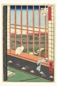Risfält i Asakusa och Torinomachi-festivalen ur serien ”100 berömda vyer över Edo” av Utagawa Hiroshige
