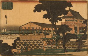 Restaurang med utsikt över Tokyo av Utagawa Hiroshige