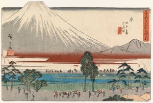 Flodlandskap vid foten av berget Fuji av Utagawa Hiroshige