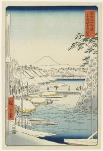 Sukiyas flodbank i den östra huvudstaden, april 1858