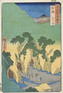 Sado-provinsen, guldgruvorna av Utagawa Hiroshige