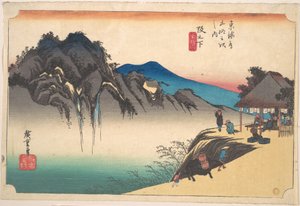 Saka-no-shita, Fude-sute Mine av Utagawa Hiroshige