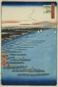Samezu core st member th Shinagawa (södra Shinagawa Samezu-kusten), från seriens ``Ridge dre d fa net s views of Edo (Hundra berömda sevärdheter i Edo)