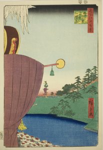 Sanno Festival Procession at Kojimachi Itchome (Kojimachi Itchome Sanno Matsuri nerikomi), från serien "One Hundred Famous Views of Edo (Meisho Edo hyakkei)" av Utagawa Hiroshige