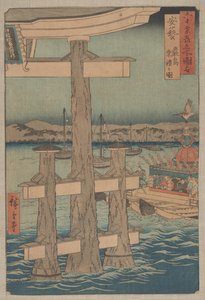 Scen vid Itsukushima-helgedomen, Aki-provinsen