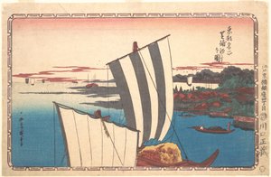 Snäckinsamling i Shibaura av Utagawa Hiroshige