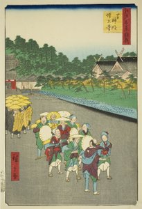 Shiba Shinmei Shrine and Zojoji Temple (Shiba Shinmei Zojoji), från serien "Supplement to the Hundred Famous Views of Edo (Edo hyakkei yokyo)" av Utagawa Hiroshige