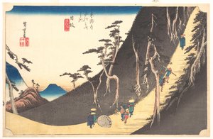 Station tjugosex: Nissaka, Sayo no Nakayama, ur Tōkaidōs femtiotre stationer av Utagawa Hiroshige