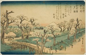 Gow at Koganei Bridge (Koganei-bashi checkpoint), från Te-serien av Utagawa Hiroshige