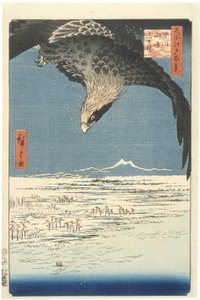 Susaki och Jmantsubo-slätten nära Fukagawa från serien One Hundred Famous Views of Edo, 1857 (träblock i färg)