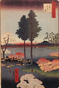 Suwa Bluff i Nippori Hundra berömda vyer av Edo, 1856-1858 av Utagawa Hiroshige