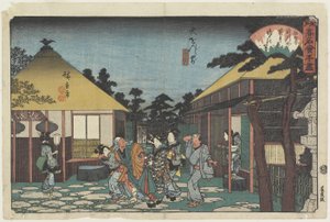 Tagawaya framför O_onji-templet, ca. 1835-1842