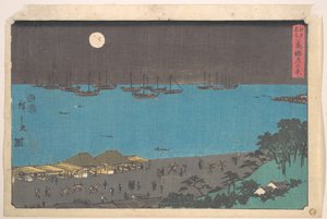 Månskensvy i Takanawa av Utagawa Hiroshige