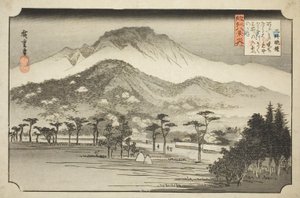 The Evening Bell at Miidera (Mii no bansho), från serien "Eight Views in Omi Province (Omi hakkei no uchi)" av Utagawa Hiroshige