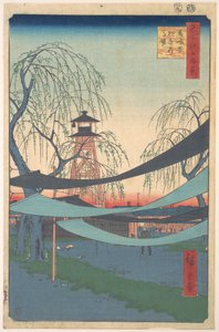 Den första kapplöpningsbanan, Hästhandlargatan av Utagawa Hiroshige