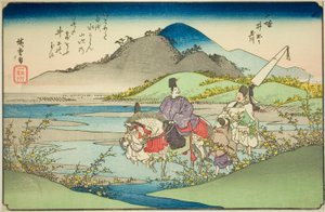 Ide Jewel River i Yamashiro-provinsen (Ymashiro Ide no Tamagawa), från serien "Six Jewel Rivers in Various Provinces (Shokoku Mu Tamagawa)" av Utagawa Hiroshige