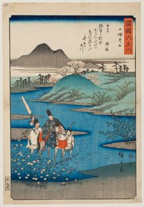 Ide-juvelfloden i Yamashiro-provinsen, ur serien "Sex juvelfloder i olika provinser" av Utagawa Hiroshige