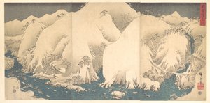 Kiso-bergen i snö av Utagawa Hiroshige