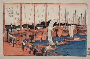 Aji-flodens mynning i Osaka av Utagawa Hiroshige