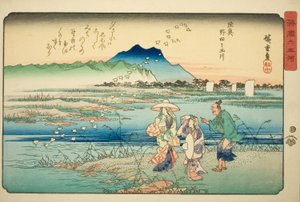 Te-no-uchi (Mutsu-no-uchi no Tama River), från te serien s ” x Jewel (Mutsu-no-uchi no Tama River) ” av Utagawa Hiroshige