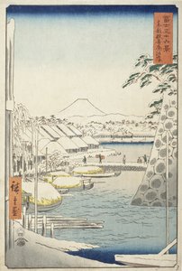 Flodbanken vid Sukiya i den östra huvudstaden av Utagawa Hiroshige