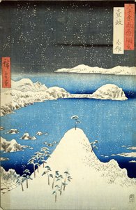 The Snowstorm (träblock i färg) av Utagawa Hiroshige