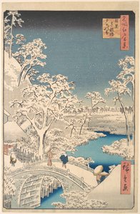 Taiko-trumbron och Yuhi-kullen vid Meguro av Utagawa Hiroshige