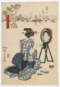 Träd som ger rikedom och välstånd: Skönhet, Edo-perioden, 1845 (trätryck i färg)