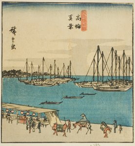 True View of Takanawa (Takanawa shinkei), sektion av ett ark från serien "Famous Places in the Eastern Capital (Toto meisho)" av Utagawa Hiroshige