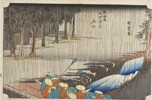 Tsuchiyama, vårregn av Utagawa Hiroshige