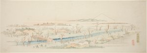 Utsikt över Koganei (Koganei no kei), från en onamnlad serie berömda vyer över Edo-förorterna av Utagawa Hiroshige