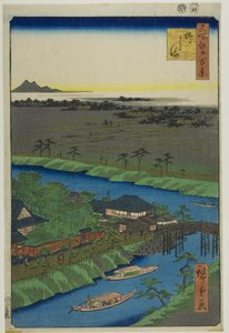 Yanagashima, från serien "Hundra berömda vyer av Edo (Meisho Edo hyakkei)" av Utagawa Hiroshige