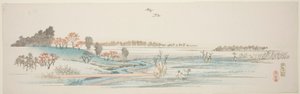 Yuhigaoka, från en namnlös serie berömda vyer över Edo-förorterna av Utagawa Hiroshige