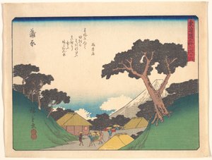 De femtiotre stationerna längs Tōkaidō - Kanbara av Utagawa Hiroshige