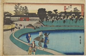”Utanför Sakurada-porten” ur serien ”Enastående vyer över Edo” av Utagawa Hiroshige