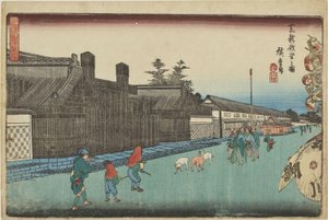 ”Shiba Shinze’niza” ur serien ”Enastående vyer över Edo” av Utagawa Hiroshige