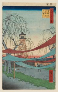 Hatsune Riding Grounds, Bakuro-cho, designed 1857 av Utagawa Hiroshige II