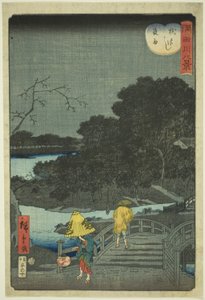 Night Rain at Makura Bridge (Makurabashi yau), från serien "Eight Views of the Sumida River (Sumidagawa hakkei)"
