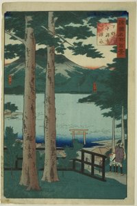 Sjön vid Chuzenji i Shimotsuke-provinsen (Shimotsuke Chuzenji kosui), från serien "One Hundred Famous Views in the Various Provinces (Shokoku meisho hyakkei)"