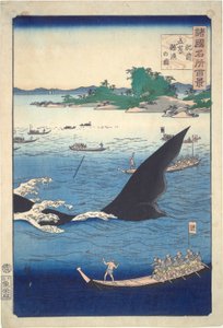 Valfångst vid Goto i Hizen-provinsen (från serien One Hundred Famous Views of the Provinces)