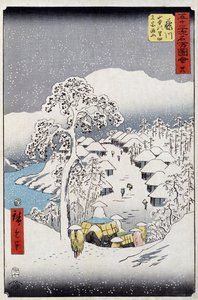 Karaktärer under snön, Japan - Japanskt tryck av Hiroshige Utagawa - 1800-talet