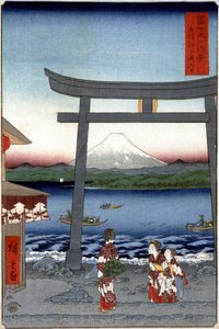 Geishas plan d är också tur t Fuji Japan sömn p Hayashi t av Hiroshige Utagawa