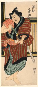 Fragment: Sawamura Sojuro drar sitt svärd av Utagawa Kuninao