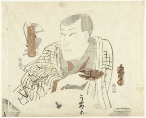 Skådespelare med maträtt av Utagawa Kunisada (I)
