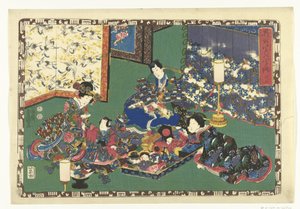 Kapitel 23 True Images of the Splendid Prince (serietitel) Sono sugata Hikaru no utsushi-e (serietitel på objekt) av Utagawa Kunisada (I)