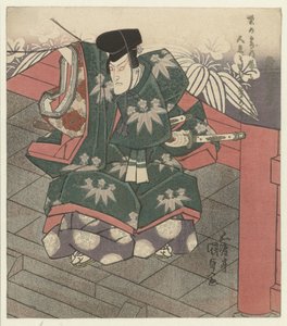 Man vid ingången till ett tempel av Utagawa Kunisada (I)