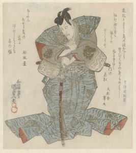 Standing Lord i blå över-Kimono av Utagawa Kunisada (I)